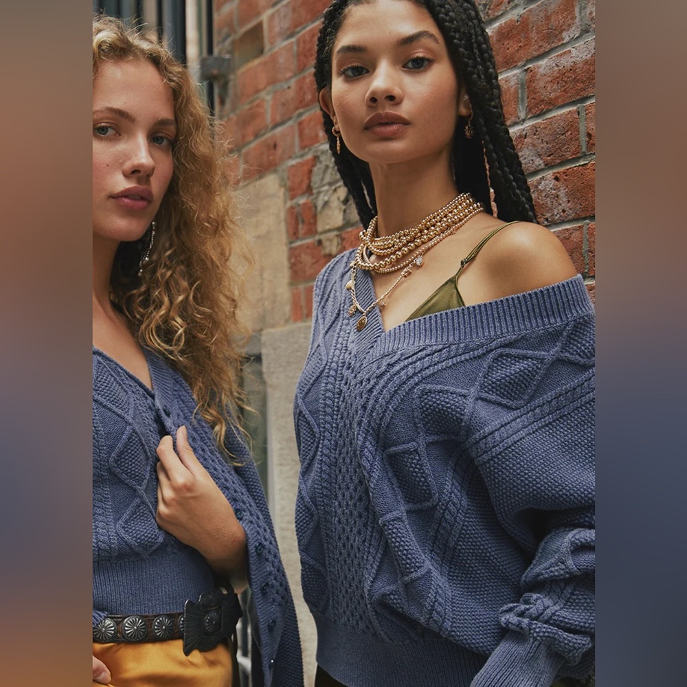 Dannijo Blue Cable Knit Sweater